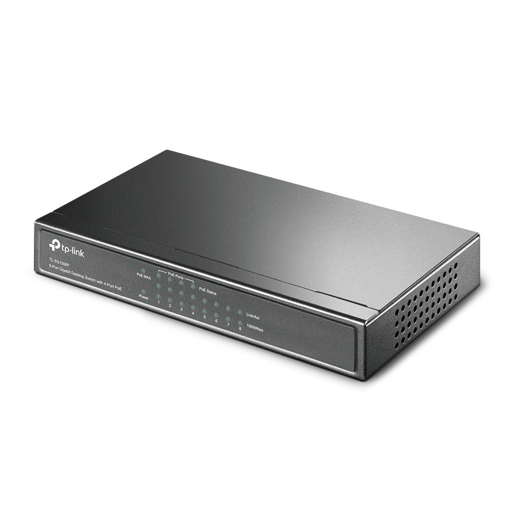 TPLSW020160 TP-LINK Switch 8 ports 10 100 1000 Mbps dont 4 PoE (Budget 55 W)