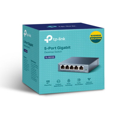 TPLSW019999 TP-LINK Switch Gigabit 5 ports 10 100 1000Mbps - Boîtier métal (Garantie à vie par le constructeur)