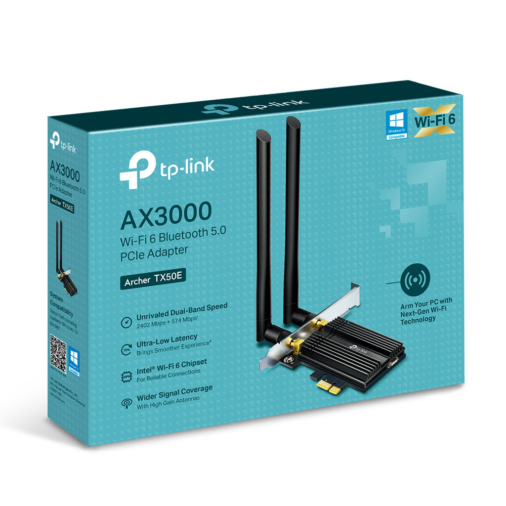 TPLWI036491 TP-LINK Carte réseau PCIe sans fil Wi-Fi 6 avec Bluetooth 5.0