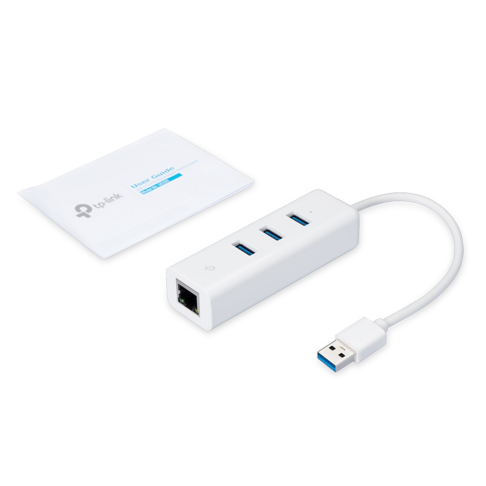 TPLUS033417 TP-LINK Adaptateur réseau USB 3.0 vers Gigabit Ethernet + hub 3 ports USB 3.0