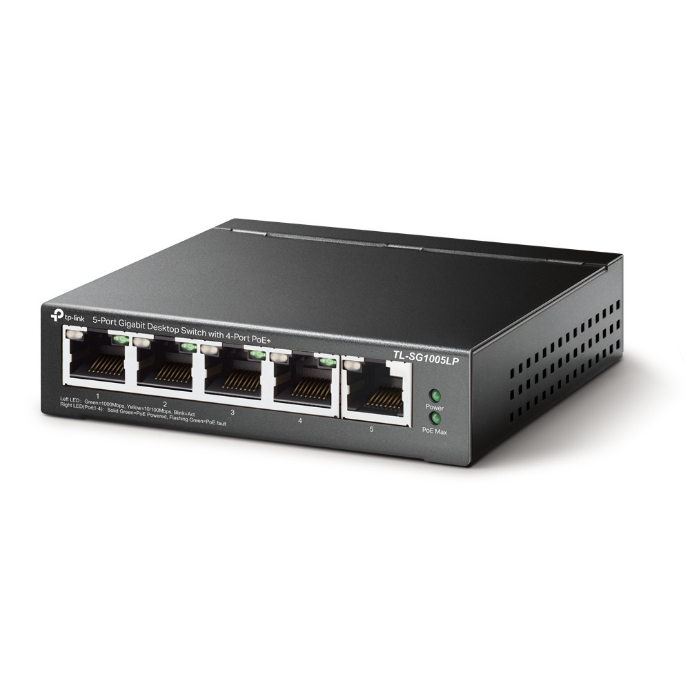TPLSW036264 TP-LINK Switch 5 ports 10 100 1000 Mbps dont 4 PoE+ (Budget 40 W)