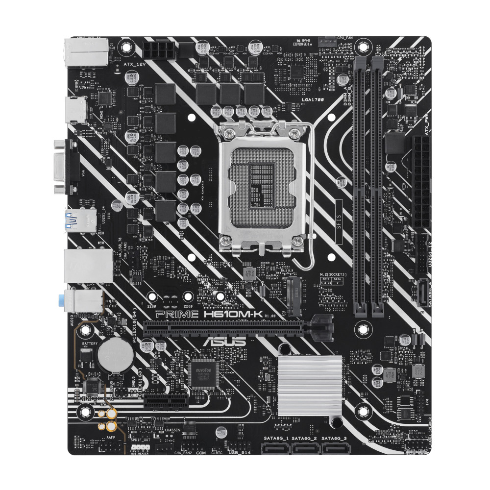 ASUCM045645 ASUS PRIME H610M-K - MATX - LGA 1700 - 2x DDR5 - HDMI - VGA - M.2 ASUCM045645 ASUS PRIME H610M-K - MATX - LGA 1700 - 2x DDR5 - HDMI - VGA - M.2