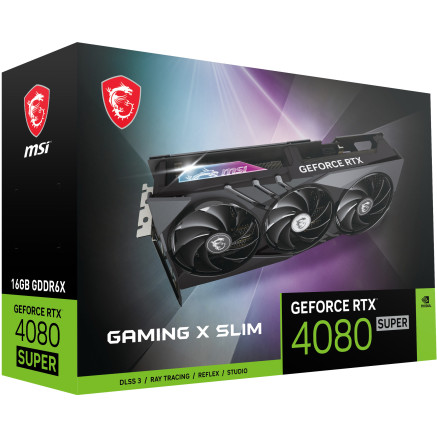 MSICV045168 Carte Graphique - MSICV045168 MSI RTX 4080 SUPER 16G GAMING X SLIM - 2625MHz - 16Go GDDR6X - 2x HDMI - 2x DISPLAYPOR