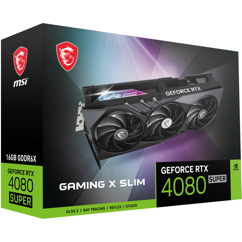 MSICV045168 Carte Graphique - MSICV045168 MSI RTX 4080 SUPER 16G GAMING X SLIM - 2625MHz - 16Go GDDR6X - 2x HDMI - 2x DISPLAYPOR MSICV045168 Carte Graphique - MSICV045168 MSI RTX 4080 SUPER 16G GAMING X SLIM - 2625MHz - 16Go GDDR6X - 2x HDMI - 2x DISPLAYPOR