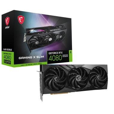 MSICV045168 Carte Graphique - MSICV045168 MSI RTX 4080 SUPER 16G GAMING X SLIM - 2625MHz - 16Go GDDR6X - 2x HDMI - 2x DISPLAYPOR