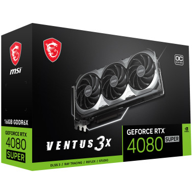 MSICV045167 Carte Graphique - MSICV045167 MSI RTX 4080 SUPER 16G VENTUS 3X OC - 2595MHz - 16Go GDDR6X - 2x HDMI - 2x DISPLAYPORT