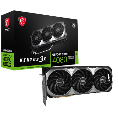 MSICV045167 Carte Graphique - MSICV045167 MSI RTX 4080 SUPER 16G VENTUS 3X OC - 2595MHz - 16Go GDDR6X - 2x HDMI - 2x DISPLAYPORT