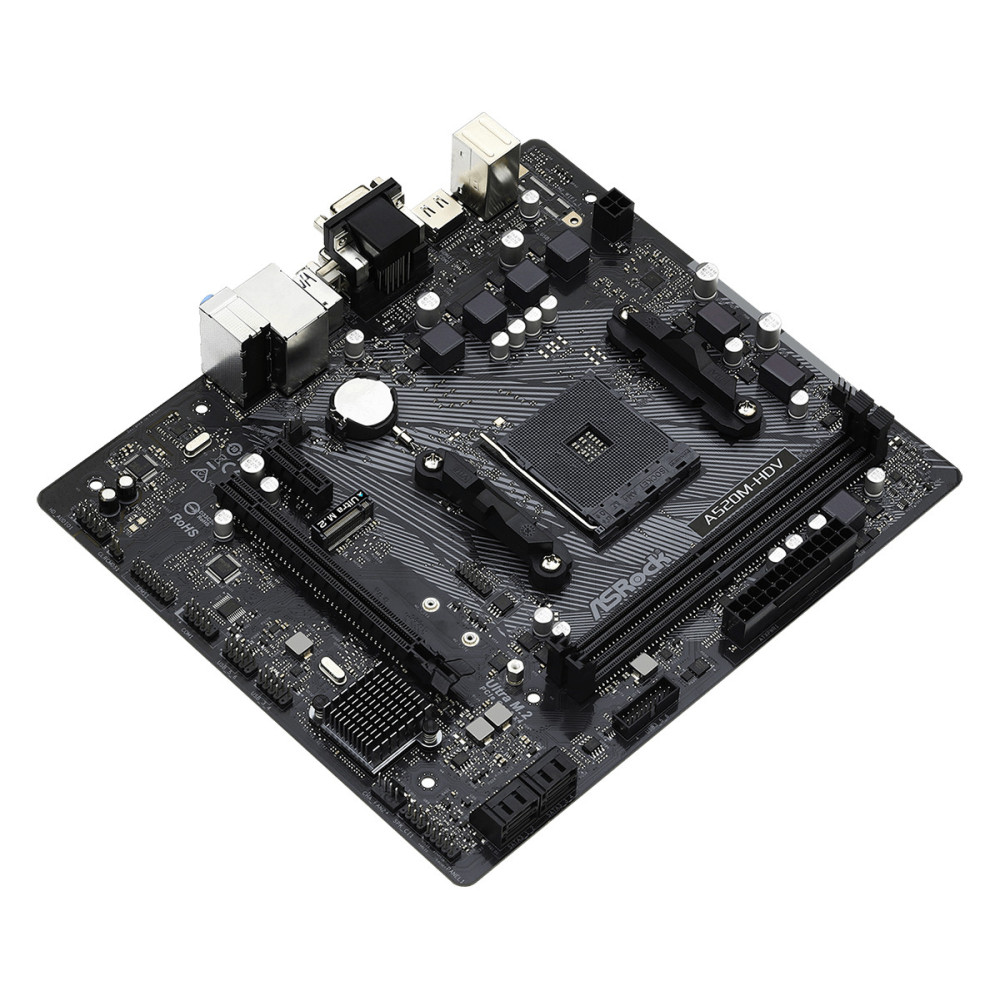 ASRCM035522 ASROCK A520M-HDV - MATX - AM4 - 2x DDR4 - VGA - DVI - HDMI