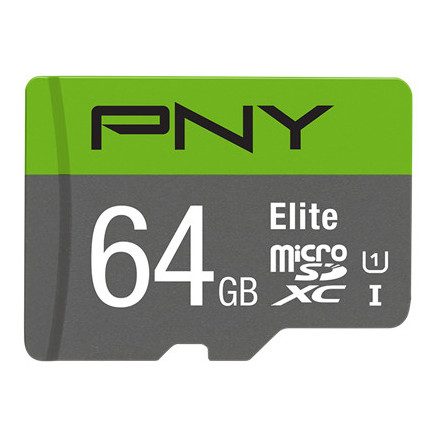 PNYMF037585 PNY ELITE MICRO SDXC 64Go - CLASSE 10 - 100GB S - UHS-I - ADAPTATEUR