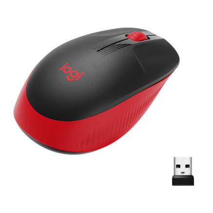LOGSO045556 M190 Red Souris optique 3 boutons sans fil récepteur sans fil USB
