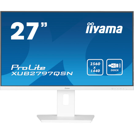 IIYEC045757 27p IPS 2560x1440 1ms 300cd m² HDMI DP USB-C dock 4USB RJ45 2x2W Règlable Blanc