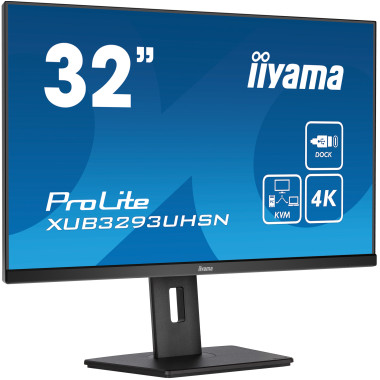 IIYEC041923 31.5p IPS 4K 4ms 350cd m² HDMI-DP KVM USB-C.Dock 2USB LAN 2x3W Règlable Noir