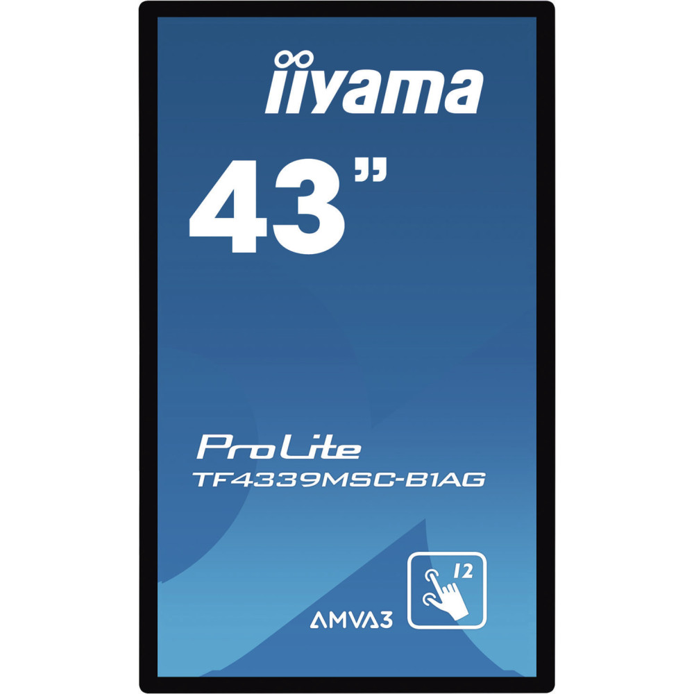 IIYEC138101 IIY 43p Tactile PCAP AMVA3 LED sans cadre 12 points 1920x1080 24 7 VGA 2xHDMI DP