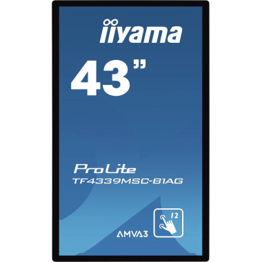 IIYEC138101 IIY 43p Tactile PCAP AMVA3 LED sans cadre 12 points 1920x1080 24 7 VGA 2xHDMI DP