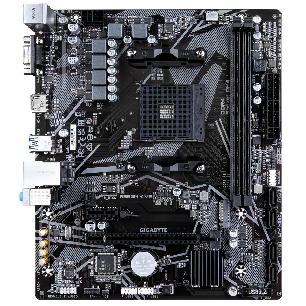 GIGCM045713 GIGABYTE A520M K V2 - MARX - AM4 - 2x DDR4 - VGA - HDMI