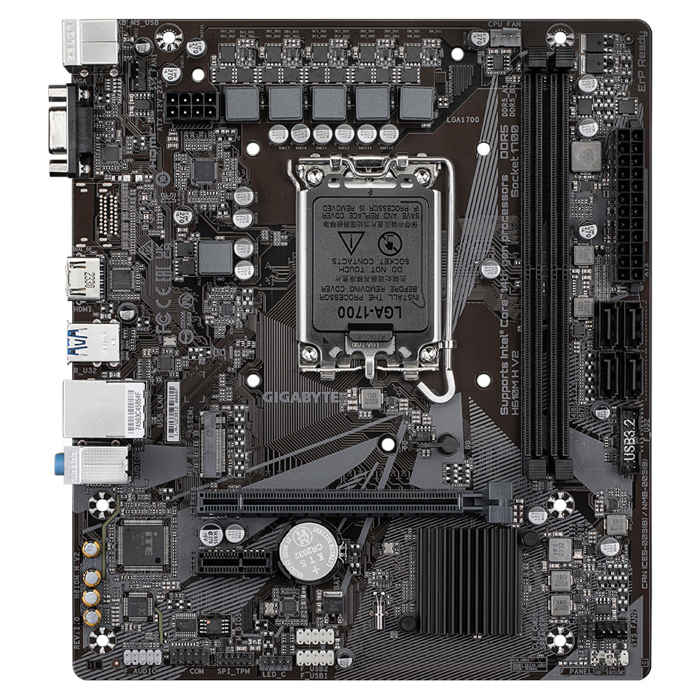 GIGCM045352 GIGABYTE H610M H V2 - MATX - INTEL LGA 1700 - 2x DDR5 - HDMI - VGA - M.2