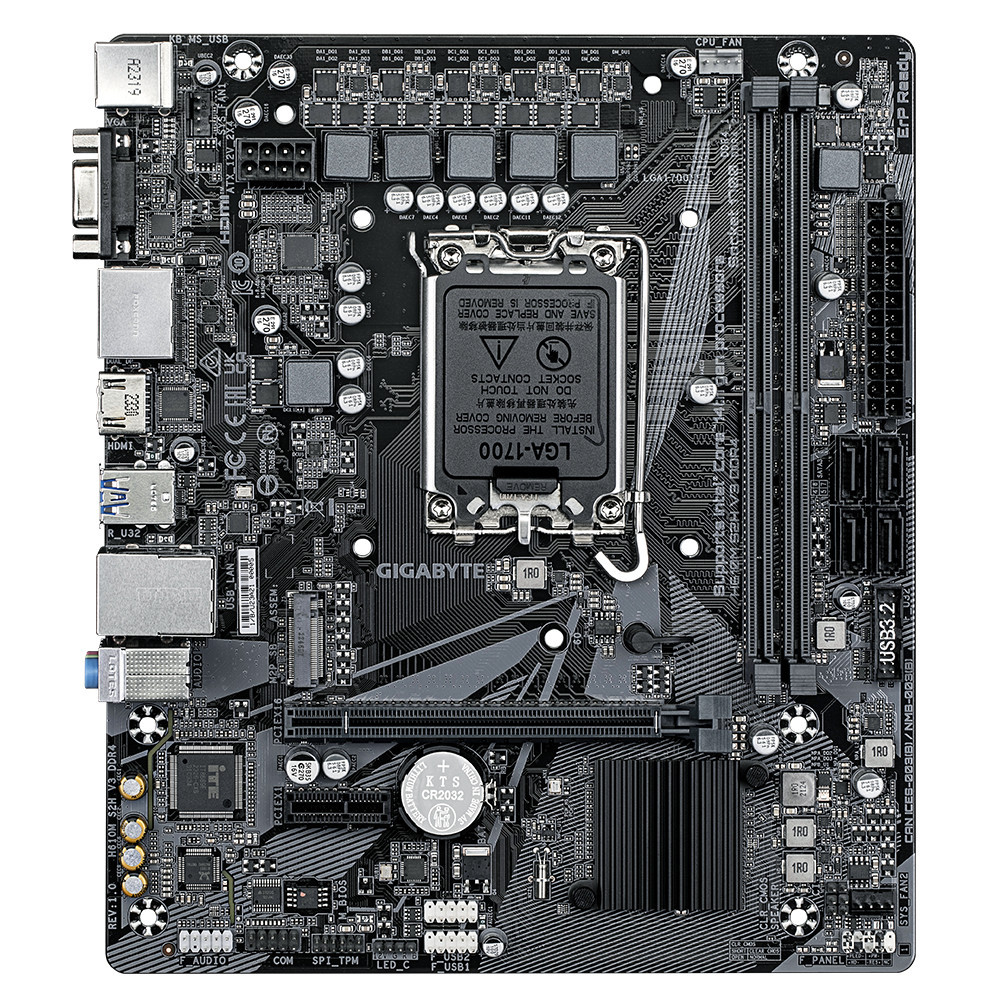 GIGCM045046 GIGABYTE H610M S2H V3 DDR4 - MATX - LGA 1700 - 2x DDR4 - HDMI - 2x DP - VGA