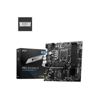 MSICM043838 MSI PRO B760M-P - MATX - INTEL LGA 1700 - 4x DDR5 - HDMI - DP - VGA - 2x M.2