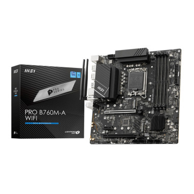 MSICM043477 MSI PRO B760M-A WIFI - INTEL LGA 1700 - MATX - 4x DDR5 - 2x PCIE X16 - 2x HDMI -