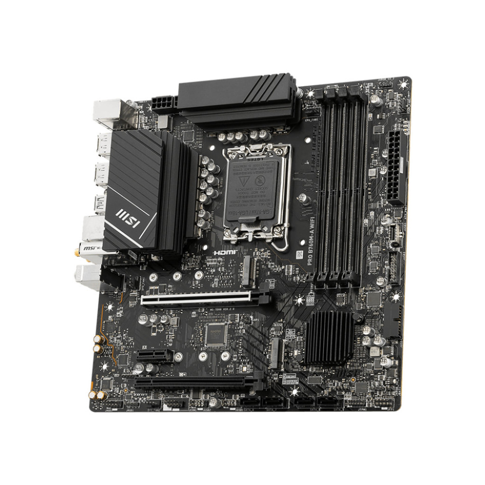 MSICM043477 MSI PRO B760M-A WIFI - INTEL LGA 1700 - MATX - 4x DDR5 - 2x PCIE X16 - 2x HDMI -