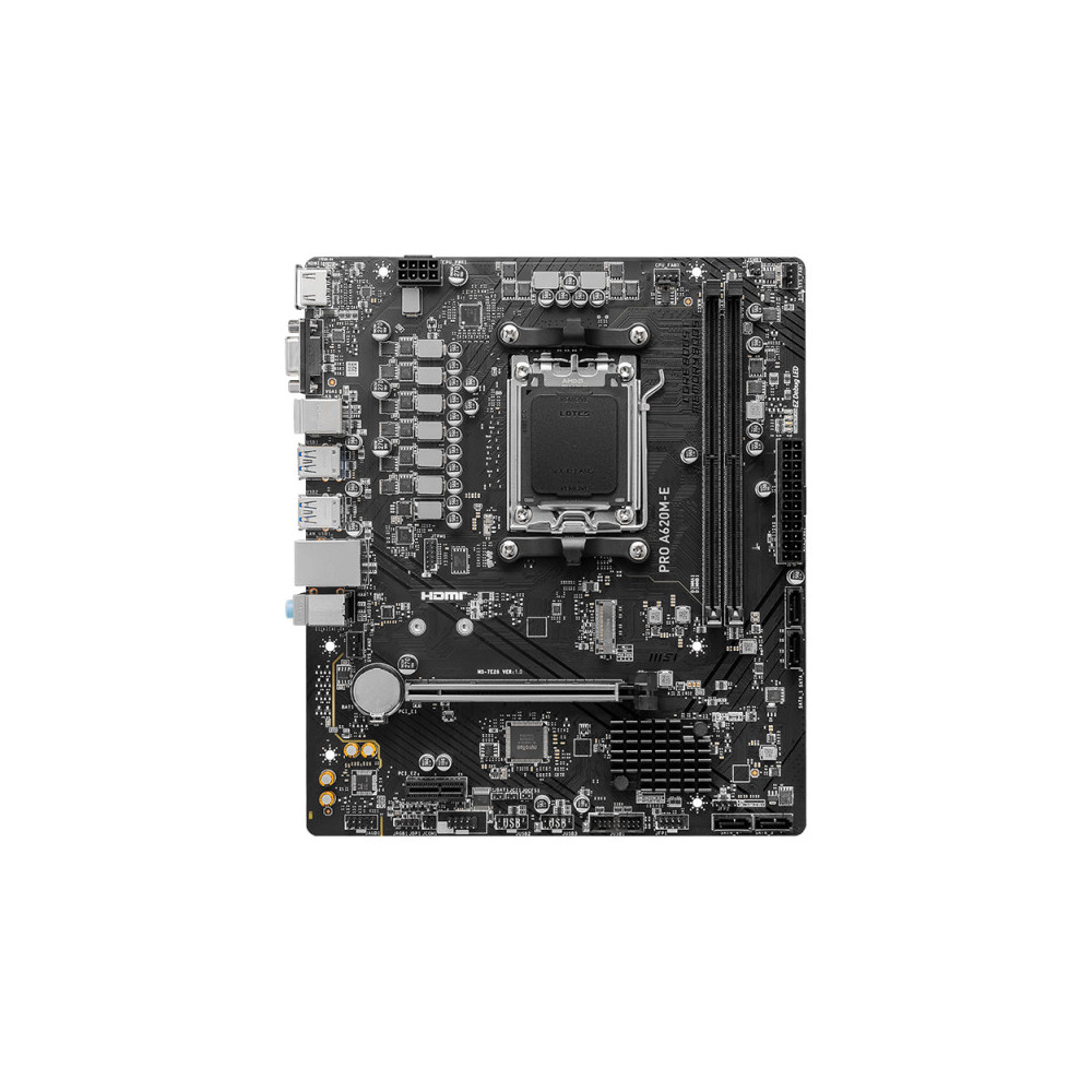 MSICM043475 MSI PRO A620M-E - AMD AM5 - MATX - 2x DDR5 - HDMI - VGA - M.2 MSICM043475 MSI PRO A620M-E - AMD AM5 - MATX - 2x DDR5 - HDMI - VGA - M.2