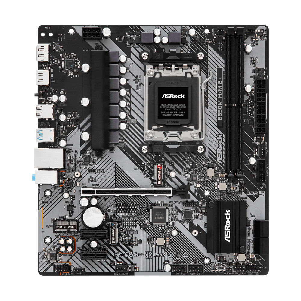 ASRCM043177 ASROCK B650M-H M.2+ - MATX - AMD B650 - AM5 - 2x DDR5 - 2x M.2 ASRCM043177 ASROCK B650M-H M.2+ - MATX - AMD B650 - AM5 - 2x DDR5 - 2x M.2