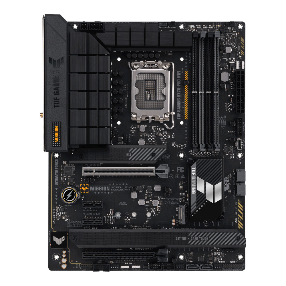 ASUCM042760 ASUS TUF GAMING H770-PRO WIFI - ATX - LGA 1700 - 4x DDR5 - HDMI - DP - 2x PCIE X ASUCM042760 ASUS TUF GAMING H770-PRO WIFI - ATX - LGA 1700 - 4x DDR5 - HDMI - DP - 2x PCIE X