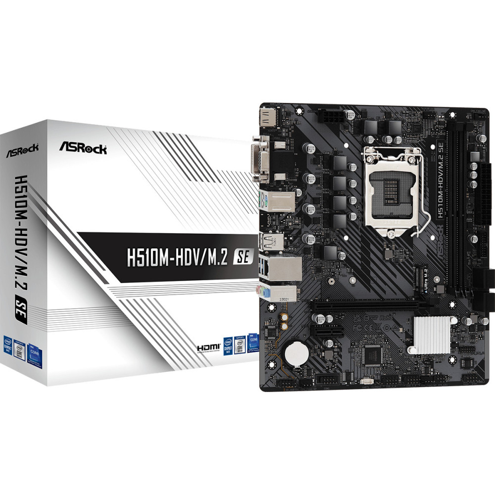 ASRCM042855 ASROCK H510M-HDV M.2 SE - MATX - INTEL LGA 1200 - 2x DDR4 - M.2 - VGA - DVI - HD ASRCM042855 ASROCK H510M-HDV M.2 SE - MATX - INTEL LGA 1200 - 2x DDR4 - M.2 - VGA - DVI - HD
