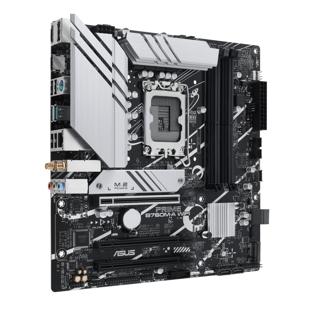 ASUCM042442 ASUS PRIME B760M-A WIFI - MATX - LGA 1700 - 4x DDR5 - HDMI - DP - 2x M.2 -WIFI6