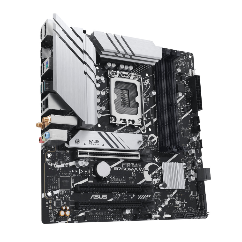 ASUCM042442 ASUS PRIME B760M-A WIFI - MATX - LGA 1700 - 4x DDR5 - HDMI - DP - 2x M.2 -WIFI6