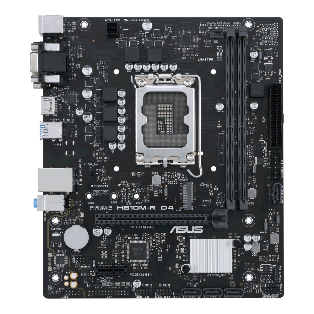 ASUCM042425 ASUS PRIME H610M-R D4 - MATX - LGA 1700 - 2x DDR4 - HDMI - DVI - VGA ASUCM042425 ASUS PRIME H610M-R D4 - MATX - LGA 1700 - 2x DDR4 - HDMI - DVI - VGA