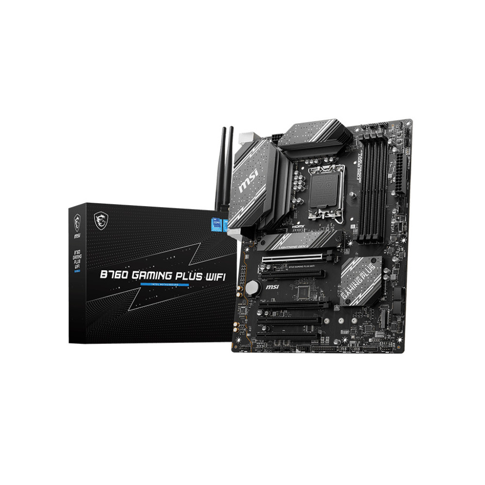MSICM042074 MSI B760 GAMING PLUS WIFI - ATX - LGA 1700 - 4x DDR5 -2x PCIE X16 - 2.5G LAN - MSICM042074 MSI B760 GAMING PLUS WIFI - ATX - LGA 1700 - 4x DDR5 -2x PCIE X16 - 2.5G LAN -