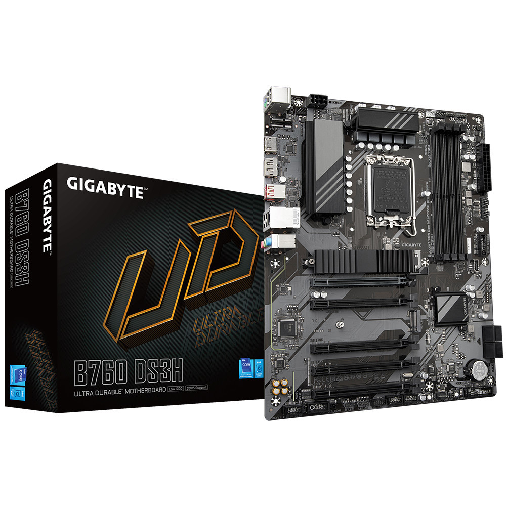 GIGCM041424 GIGABYTE B760 DS3H - ATX - LGA 1700 - 4x DDR5 - HDMI - DP - 2x M.2 GIGCM041424 GIGABYTE B760 DS3H - ATX - LGA 1700 - 4x DDR5 - HDMI - DP - 2x M.2