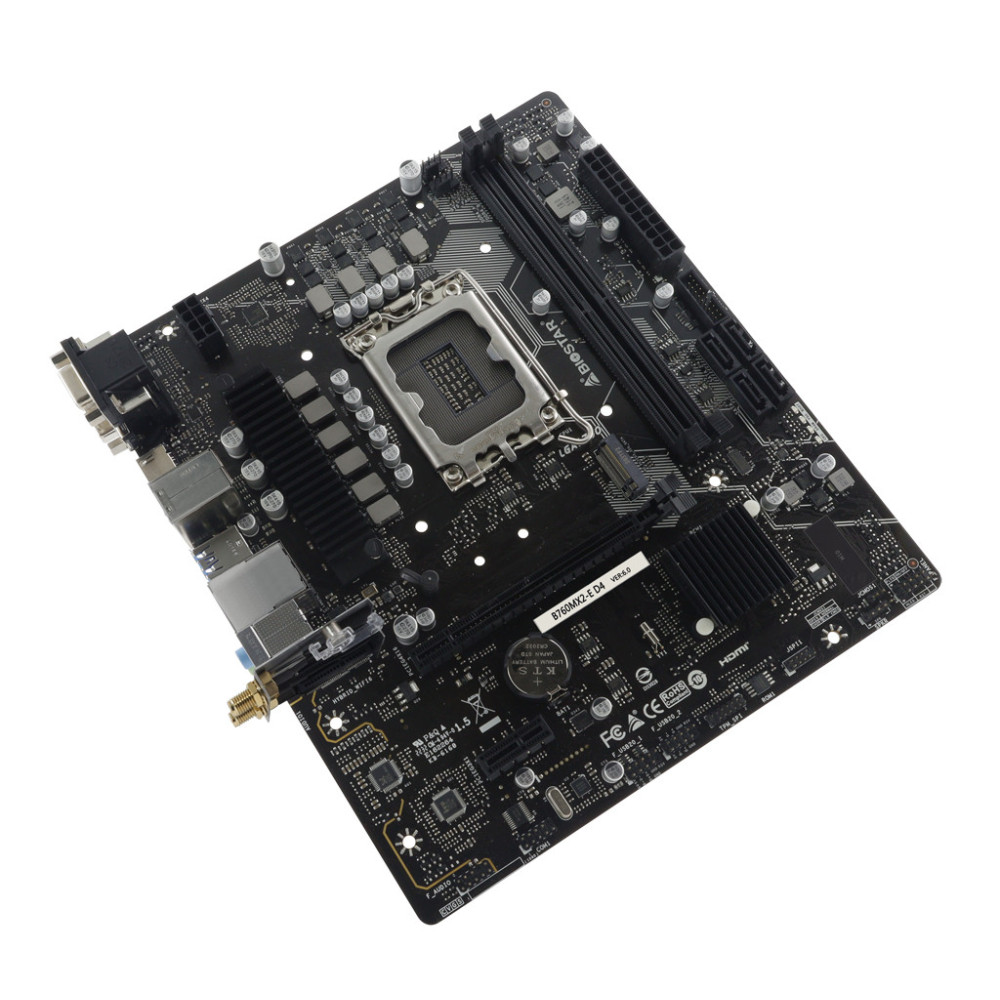 BIOCM041416 BIOSTAR B760MX2-E D4 - MATX - LGA 1700 - 2x DDR4 - HDMI - DVI - VGA - 1x M.2