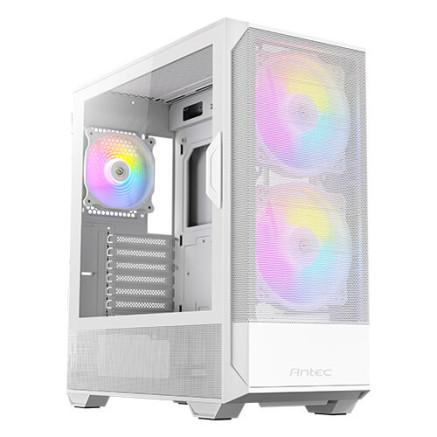 Antec NX416L - Mid tower - ATX - panneau latéral fenêtré (verre trempé) - pas d'alimentation - blanc - USB Audio