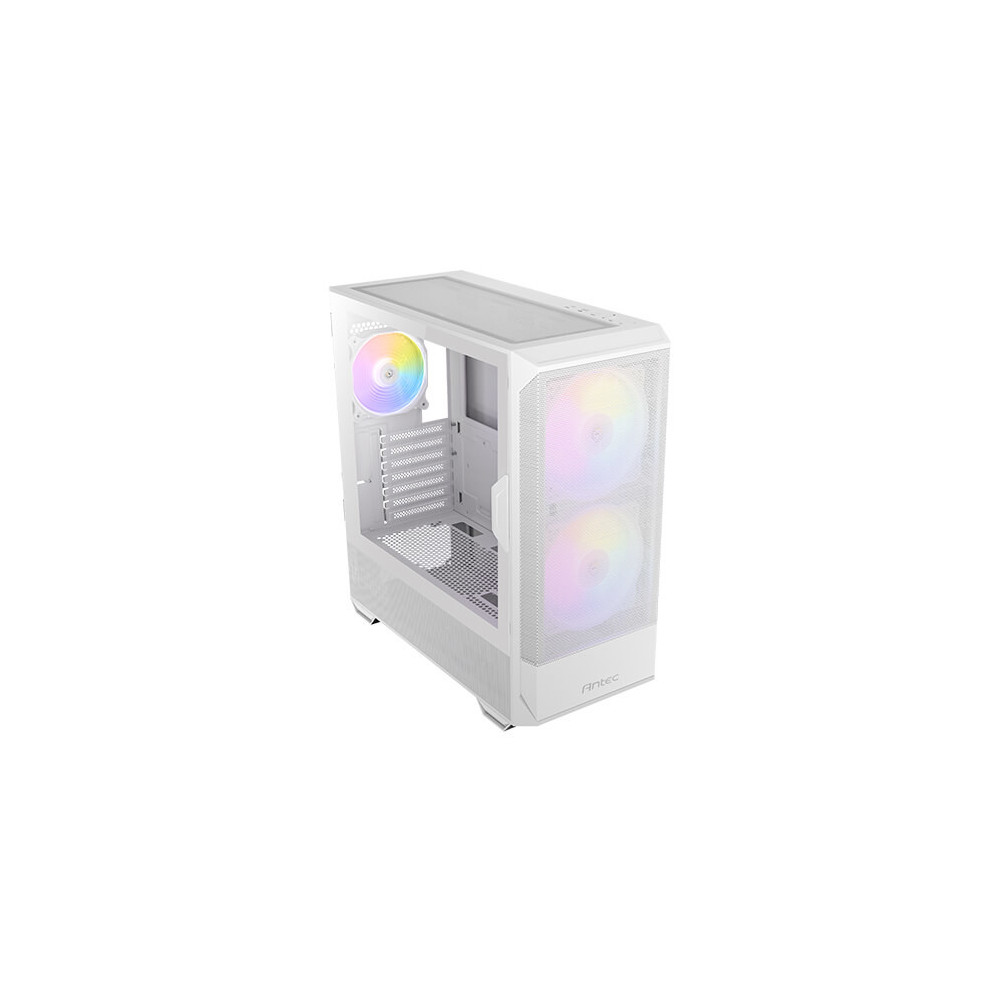 Antec NX416L - Mid tower - ATX - panneau latéral fenêtré (verre trempé) - pas d'alimentation - blanc - USB Audio