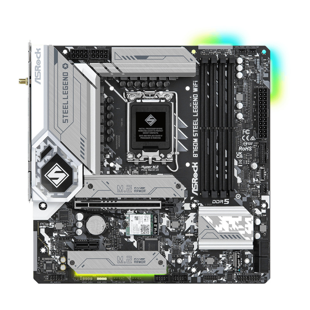 ASRCM040965 ASROCK B760M STEEL LEGEND WIFI - MATX - LGA 1700 - 4x DDR5 - HDMI - DP - eDP - 3 ASRCM040965 ASROCK B760M STEEL LEGEND WIFI - MATX - LGA 1700 - 4x DDR5 - HDMI - DP - eDP - 3