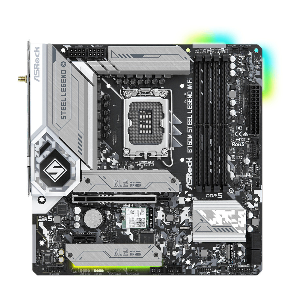 ASRCM040965 ASROCK B760M STEEL LEGEND WIFI - MATX - LGA 1700 - 4x DDR5 - HDMI - DP - eDP - 3