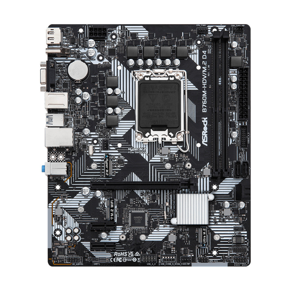 ASRCM040963 ASROCK B760M-HDV M.2 D4 - MATX - LGA 1700 - 2x DDR4 - HDMI - DP - 2x M.2