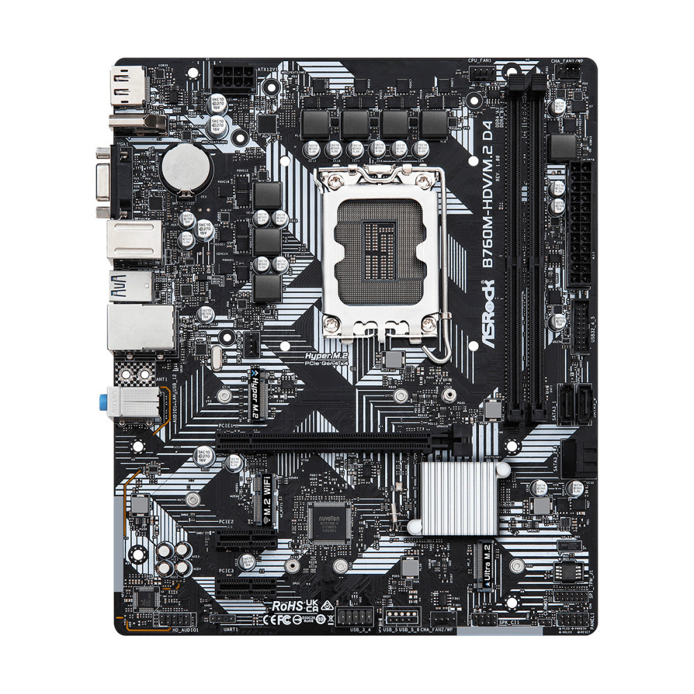 ASRCM040963 ASROCK B760M-HDV M.2 D4 - MATX - LGA 1700 - 2x DDR4 - HDMI - DP - 2x M.2