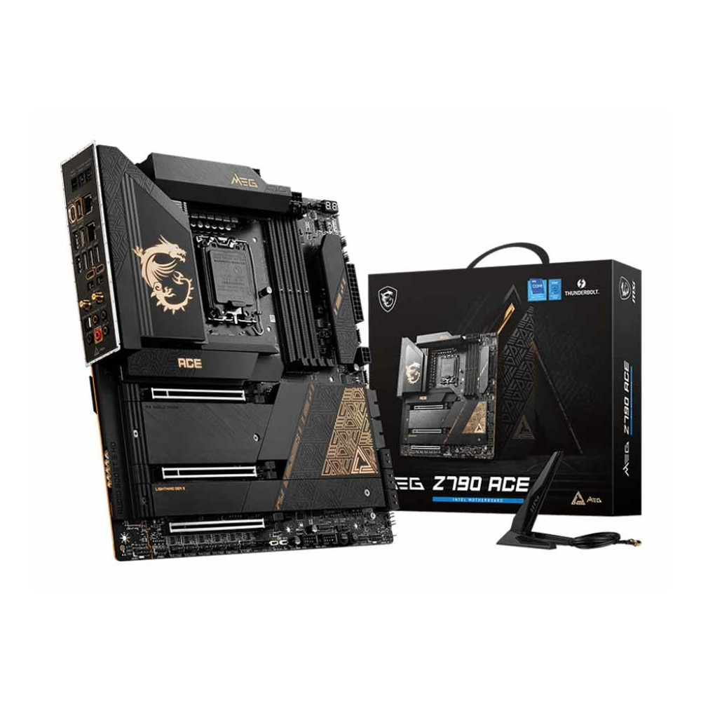 MSICM040881 MSI MEG Z790 ACE - E-ATX - LGA 1700 - 4x DDR5 - 3x PCIE X16 - 5x M.2 - 2x 2.5GLA MSICM040881 MSI MEG Z790 ACE - E-ATX - LGA 1700 - 4x DDR5 - 3x PCIE X16 - 5x M.2 - 2x 2.5GLA