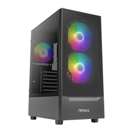 Antec NX Series NX410 - Mid tower - ATX - panneau latéral fenêtré (verre trempé) - pas d'alimentation - noir - USB Audio
