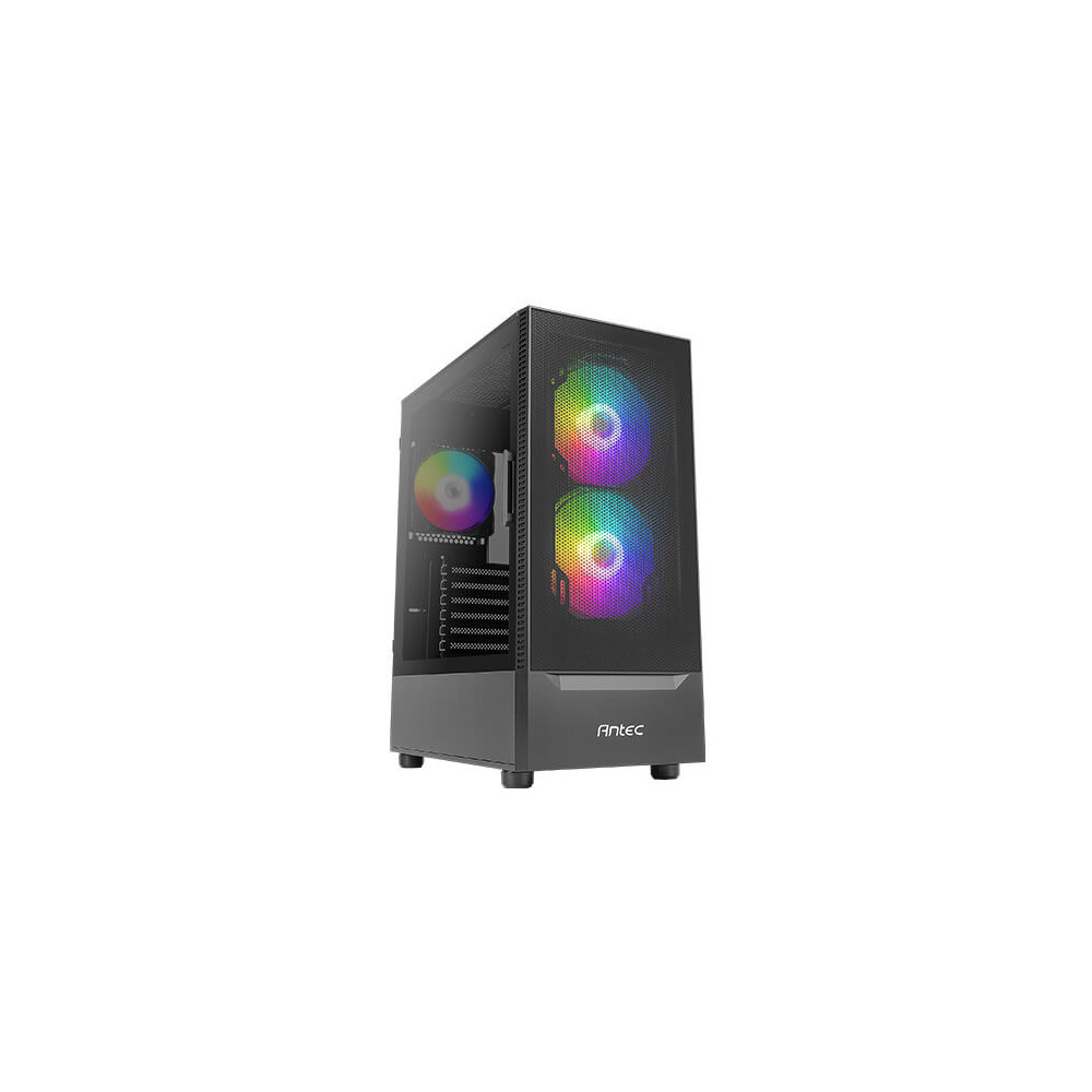 Antec NX Series NX410 - Mid tower - ATX - panneau latéral fenêtré (verre trempé) - pas d'alimentation - noir - USB Audio Antec NX Series NX410 - Mid tower - ATX - panneau latéral fenêtré (verre trempé) - pas d'alimentation - noir - USB Audio