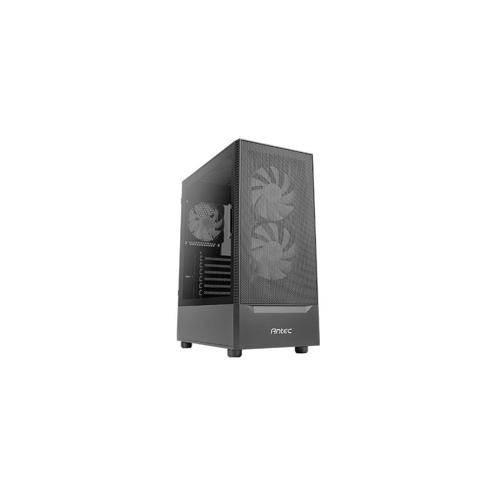 Antec NX Series NX410 - Mid tower - ATX - panneau latéral fenêtré (verre trempé) - pas d'alimentation - noir - USB Audio
