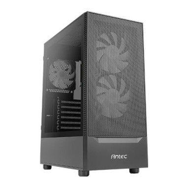 Antec NX Series NX410 - Mid tower - ATX - panneau latéral fenêtré (verre trempé) - pas d'alimentation - noir - USB Audio