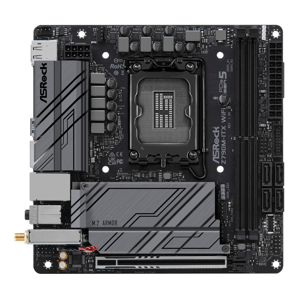 ASRCM040541 ASROCK Z790M-ITX WIFI - MINI-ITX - LGA 1700 - 2x DDR5 - HDMI - DP - 2x M.2 WIFI6
