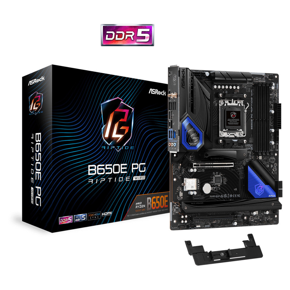 ASRCM040226 ASROCK B650E PG RIPTIDE WIFI - ATX - AM5 - 4x DDR5 - PCIE 5.0 - 3x M.2 - WIFI6 ASRCM040226 ASROCK B650E PG RIPTIDE WIFI - ATX - AM5 - 4x DDR5 - PCIE 5.0 - 3x M.2 - WIFI6
