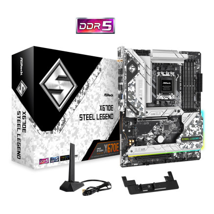 ASRCM040090 ASROCK X670E STEEL LEGEND - ATX - AM5 - 4x DDR5 - PCIE 5.0 - 4xM.2
