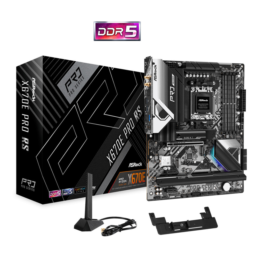 ASRCM040089 ASROCK X670E PRO RS - ATX - AM5 - 4x DDR5 - PCIE 5.0 - 4x M.2 ASRCM040089 ASROCK X670E PRO RS - ATX - AM5 - 4x DDR5 - PCIE 5.0 - 4x M.2