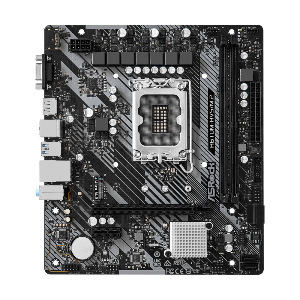 ASRCM040095 ASROCK H610M-HVS M.2 R2.0 - MATX - LGA 1700 - 2x DDR4 - HDMI - VGA - M.2